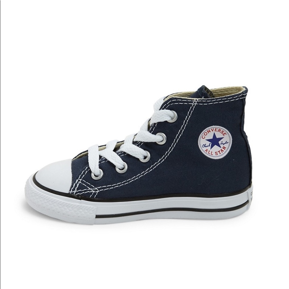 Baby's & Toddler's navy Converse All Star High-Top Sneakers with box